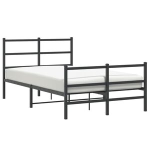 vidaXL Bedframe met hoofd- en voeteneinde&nbsp;metaal zwart 120x200 cm