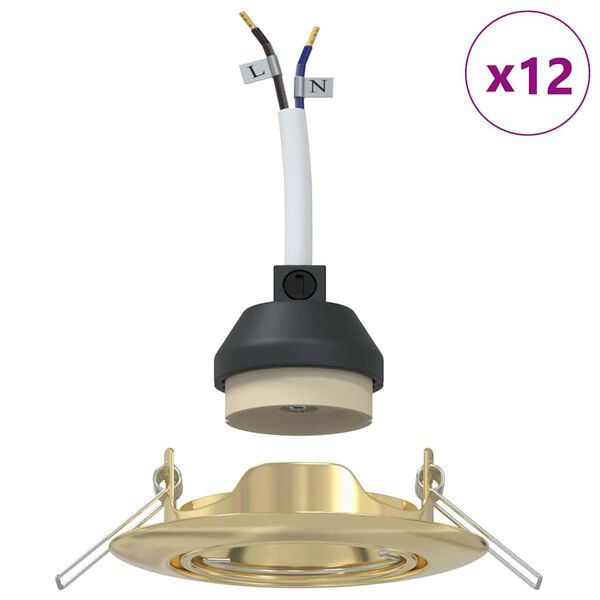 vidaXL Spotje 12 pcs Goud 9 x 9 x 2.5 cm Metaal