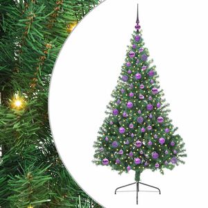 vidaXL Kunstmatig Voorverlicht Kerstboom met 300 LED Groen 180 cm PVC