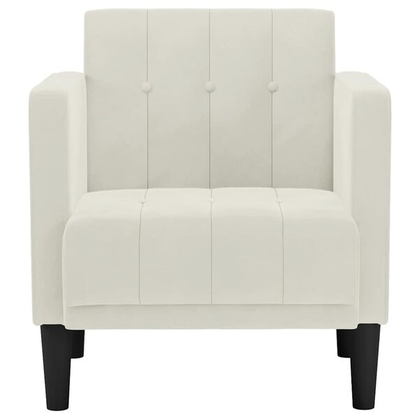 vidaXL Fauteuil met armleuningen cr&egrave;me 53 cm fluweel
