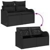 vidaXL Tuin Sofa Set met kussen met opslag met kussen 8 pcs Zwart