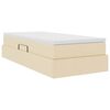 vidaXL Opslag bed met matras met matras Cr&egrave;me 90 x 190 cm Polyester