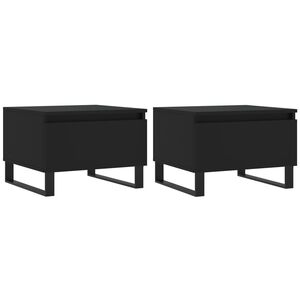 vidaXL Salontafels 2 st 50x46x35 cm bewerkt hout zwart