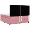 vidaXL Boxspring met matras fluweel roze 200x200 cm