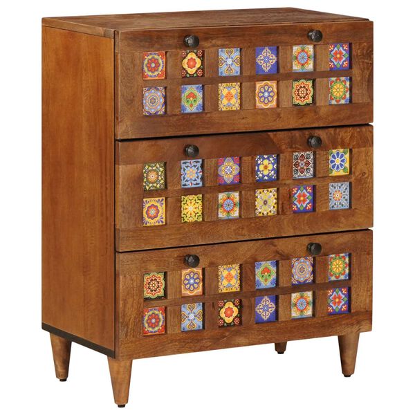 vidaXL Dressoir 3 pcs Walnotenhout 60 x 33,5 x 75 cm