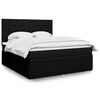 vidaXL Boxspring met matras stof zwart 180x200 cm