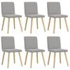 vidaXL Eetkamerstoelen 6 st stof wolk grijs