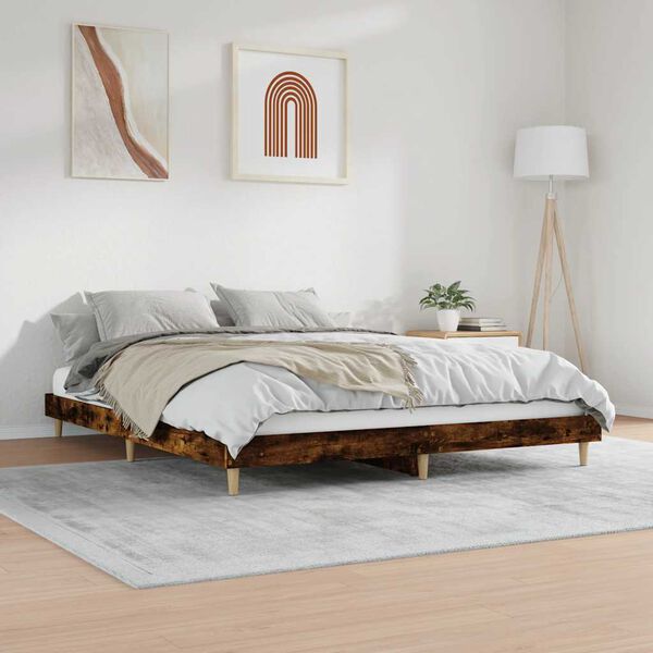 vidaXL Bedframe zonder matras hout gerookt eikenkleurig 120x200 cm
