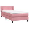 vidaXL Boxspring met matras fluweel roze 100x220 cm