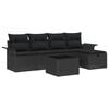 vidaXL Tuinbankenset 6 st Zwart poly rattan