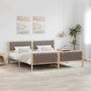 vidaXL Bedframe met hoofdeinde Taupe 200 x 200 cm Massief grenenhout