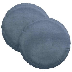 vidaXL Zitkussens 2 st Katoen Stof Blauw &Oslash;30 x 13 cm