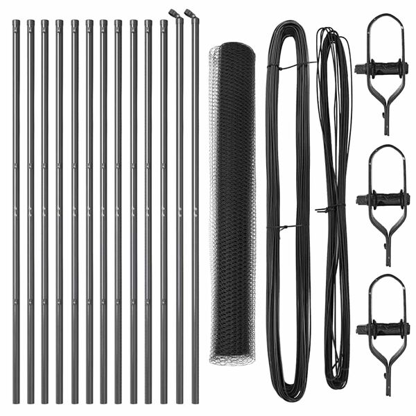 vidaXL Afrasteringspaal Grijs 25 x 1,2 m (13 mm gaas) Staal