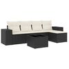 vidaXL 6-delige Loungeset met kussens poly rattan zwart