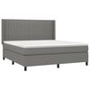 vidaXL Boxspring met matras stof donkergrijs 180x200 cm