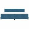 vidaXL LED Box Spring Bed met matras Donkerblauw 200 x 200 cm Fluweel