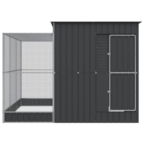 vidaXL Voli&egrave;re met verlengstuk zilver 290x303x216 cm staal