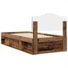 vidaXL Bedframe met hoofdeinde Oudhout 100 x 200 cm Massief grenenhout