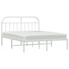 vidaXL Bedframe met hoofdbord metaal wit 140x190 cm