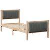 vidaXL Bedframe Bruin en donkergrijs 75 x 190 cm Massief grenenhout