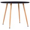 vidaXL Eettafel 90x73,5 cm MDF zwart en eikenkleurig