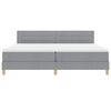 vidaXL LED Box Spring Bed met matras Lichtgrijs 200 x 200 cm Stof