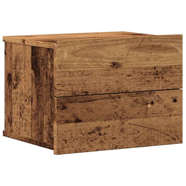 vidaXL Nachtkastjes 2 st wandgemonteerd 40x32x30 cm oud houtkleurig