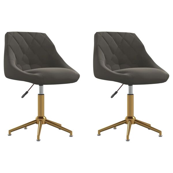 vidaXL Eetkamerstoelen draaibaar 2 st fluweel donkergrijs
