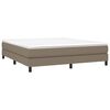 vidaXL Boxspring met matras stof taupe 180x200 cm