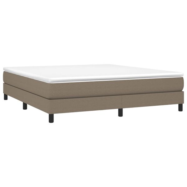 vidaXL Boxspring met matras stof taupe 180x200 cm