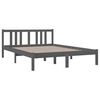 vidaXL Bedframe massief hout grijs 135x190 cm