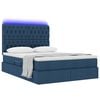 vidaXL Opbergbed met LED met matras Blauw 140 x 200 cm Polyester