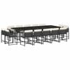 vidaXL 15-delige Tuinset met kussens poly rattan zwart