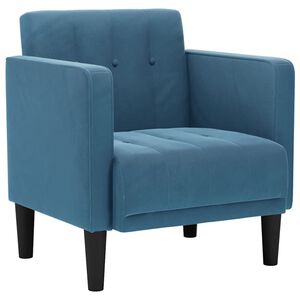 vidaXL Fauteuil met armleuningen Blauw 53 cm Fluweel