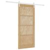 vidaXL Schuifdeur Natuurlijk en Wit 86 x 198,5 cm Massief grenenhout