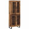 vidaXL Hoge kast 2 pcs Oud Hout Geengineerd Hout en Glas