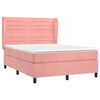 vidaXL Boxspring met matras fluweel roze 140x190 cm
