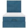 vidaXL Ottoman bed met matrassen en LED's 90x200cm fluweel donkerblauw