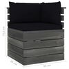 vidaXL 6-delige Loungeset met kussens pallet massief grenenhout