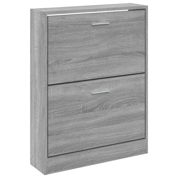 vidaXL Schoenenkast 59x17x81 cm bewerkt hout grijs sonoma