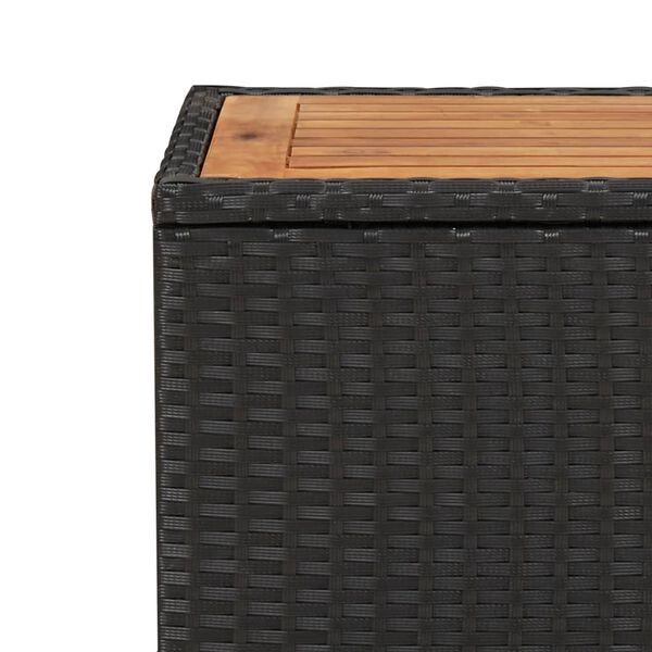 vidaXL 3-delige Tuinset met kussens poly rattan zwart