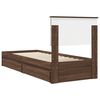 vidaXL Opslag bed met hoofdeinde Bruin Eiken 75 x 190 cm Bewerkt hout