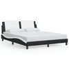 vidaXL Bedframe met LED zonder matras "Zadar" zwart en wit 160x200 cm