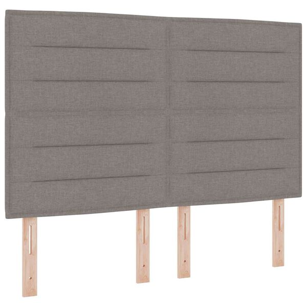 vidaXL Boxspringbed met matras met hoofdeinde Taupe 140 x 190 cm Stof