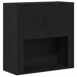 vidaXL Wandkast met plank Zwart Eiken 80 x 33 x 80 cm Bewerkt hout