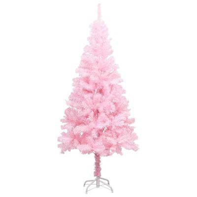 vidaXL Kunstkerstboom met verlichting en standaard 120 cm PVC roze