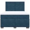 vidaXL Boxspring met matras fluweel blauw 140x190 cm
