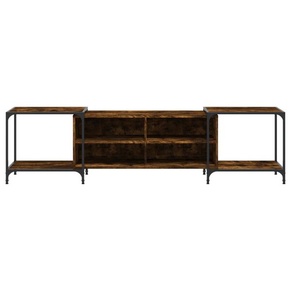 vidaXL Tv-meubel 203x37x50 cm bewerkt hout gerookt eikenkleurig