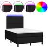 vidaXL Boxspring met matras en LED stof zwart 120x200 cm