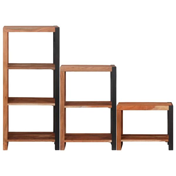 vidaXL Boekenkast 3 pcs Bruin 50 x 30 x 110 cm Massief acaciahout